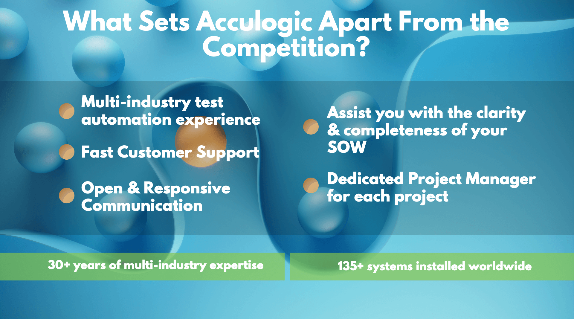acculogic apart from competition